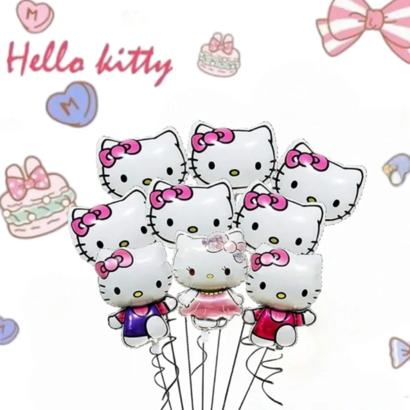 

9 шт. Kawaii Hello Kitty вечерние воздушные шары Sanrio розовые тематические украшения для дня рождения, свадьбы, фестиваля, сделай сам, вечерние украшения, игрушки для детского душа, подарки