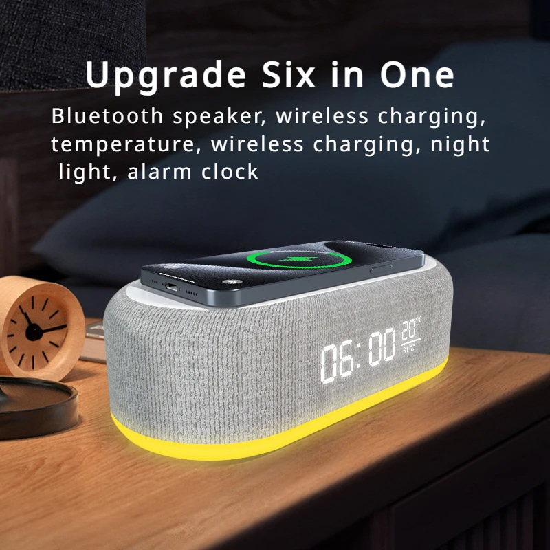 yz-26 Colorful speaker wireless charging multifunctional speaker wireless charger speaker model clock wireless charging