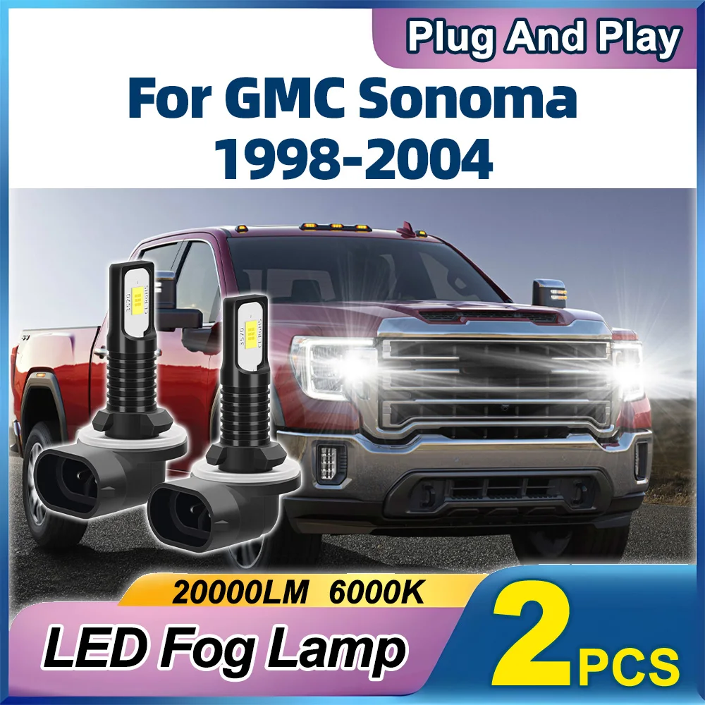 

2PCS 881 LED Fog Lamp 20000LM Plug And Play Super Bright 6000K White Car Fog Light Bulbs For GMC Sonoma 1998-2004 1999 2000 2001