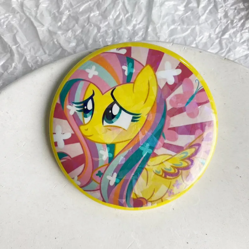 น่ารัก My Little Pony Fluttershy Rainbow Dash Pinkie Pie Twilight Sparkle Exotic Applejack เข็มกลัด Badge Tinplate Accessoy Decor