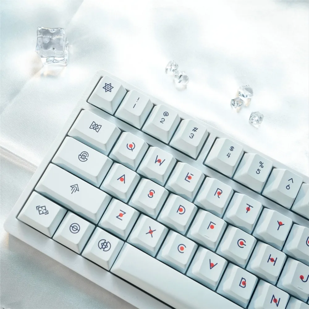 

Pictographic White, Keycap 158 Keys, Cherry PBT for 61/64/87/104/108Keys GMK67 Gaming Mechanical Keyboard