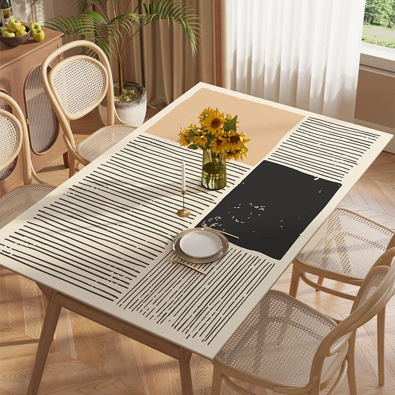 

Simple Dining Table Mats PVC Waterproof Oil-proof Anti-slip Soft Floor Mat Household No-wash Desk TV Cabinet Coffee Table Mats