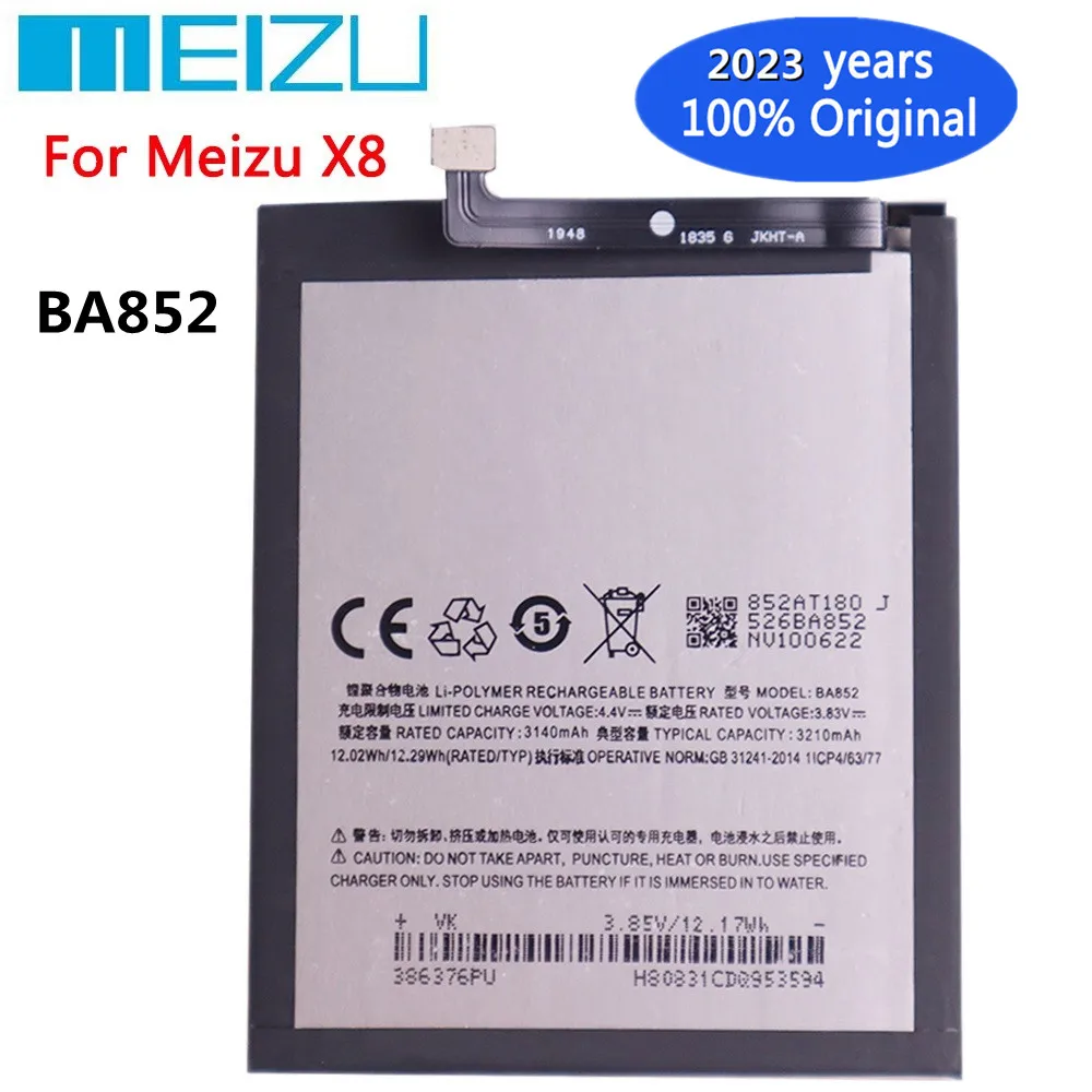 

2023 years High Quality Meizu BA852 Battery For Meizu X8 3300mAh Mobile Phone Genuine Rechargable Battery Batteries