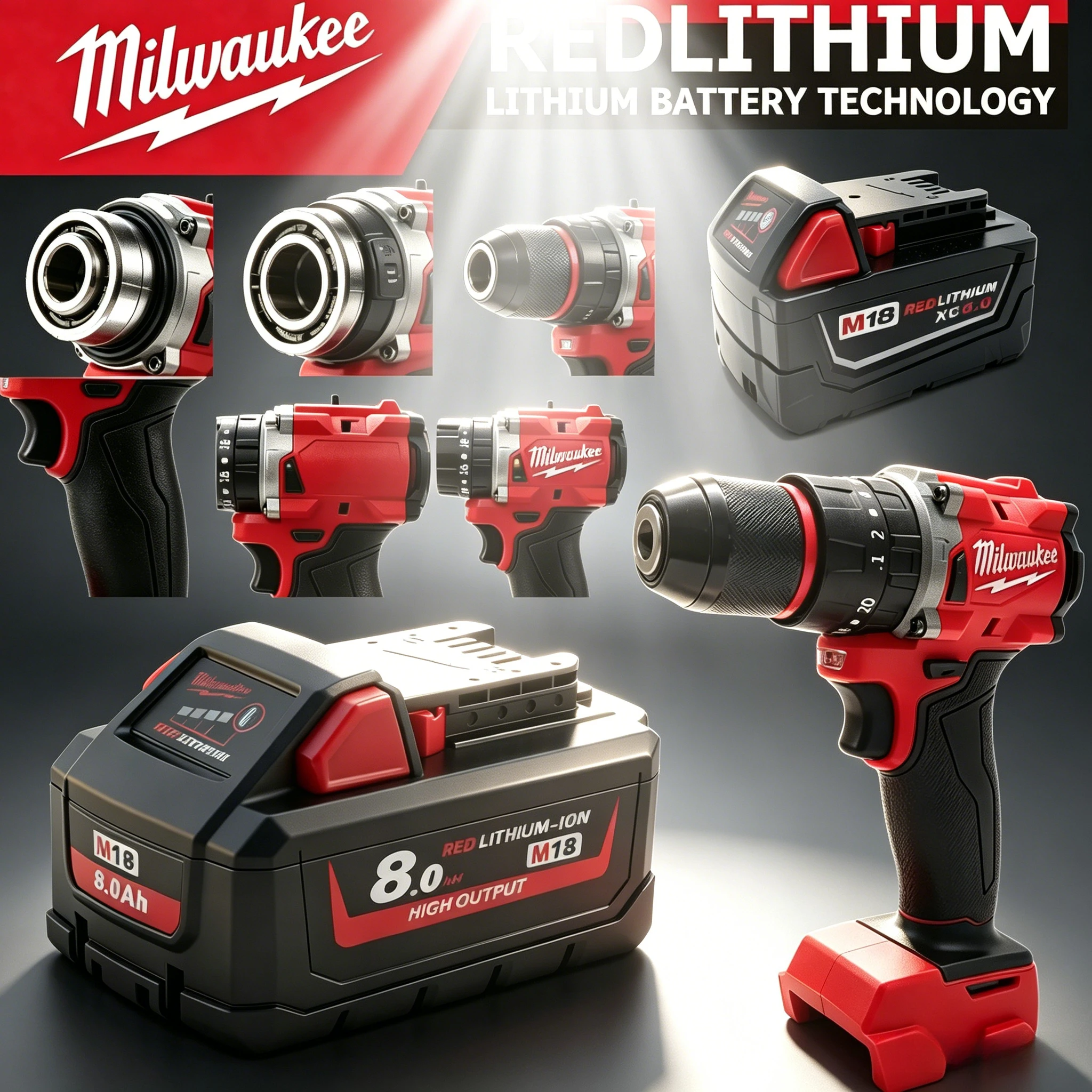 

Original Milwaukee M18 Compact Battery Pack, Installation for Brushless Hammer Drill,Fit Woodworking and Metal Screwdriving Work