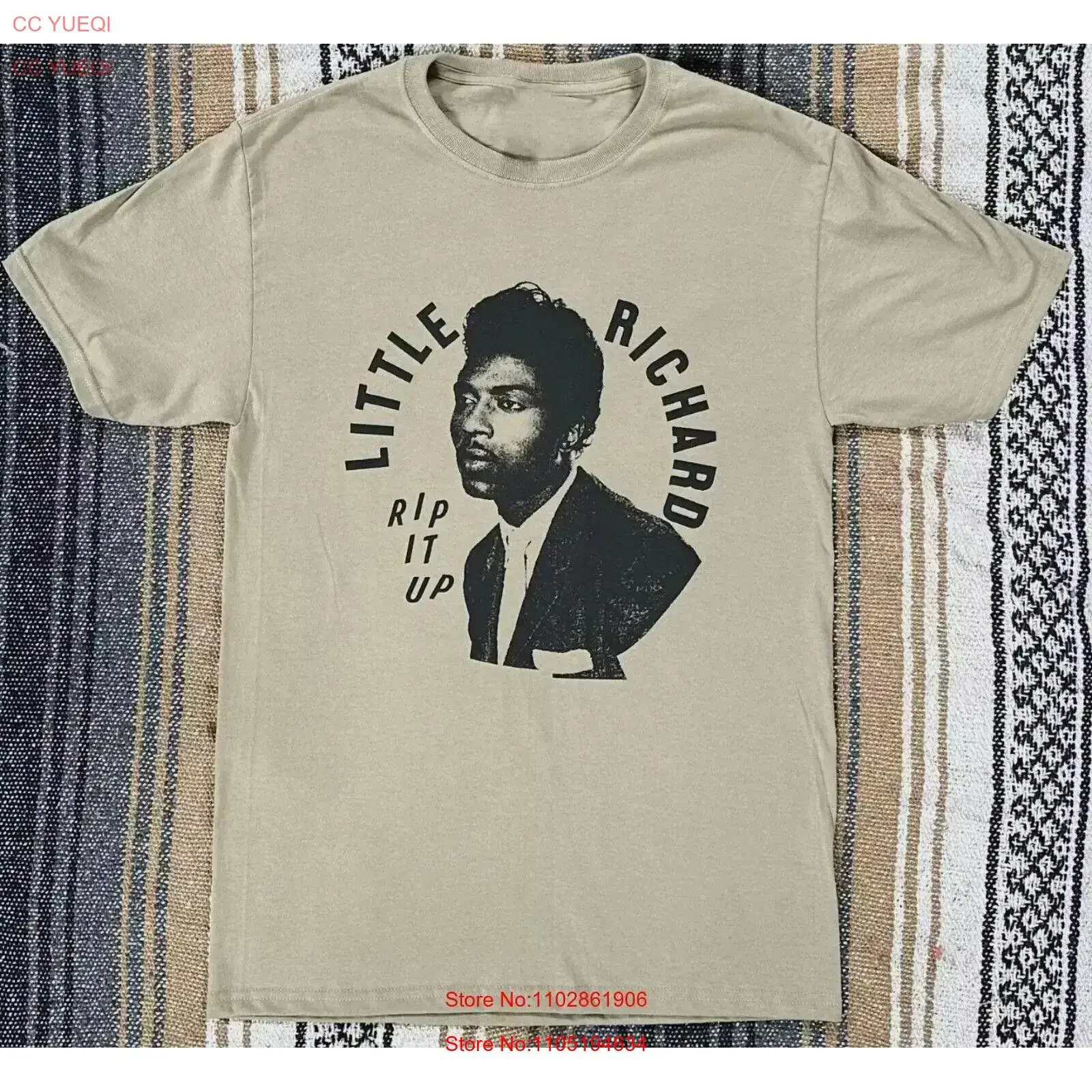 Rip It Up Little Richard algodón para Fan Sand S 2345XL camiseta vintage lavada suave versátil ligeramente ropa de diseñador