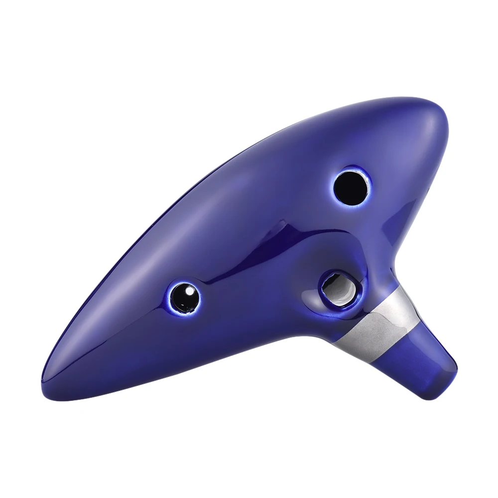 12 Hole Ocarina Ceramic Alto C Vessel Flute Wind Musical Instrument with Song Book Neck String Neck Cord and Music Score