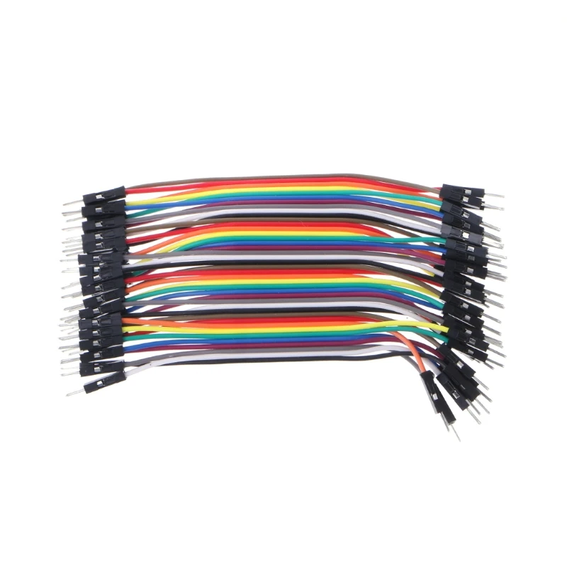 E7CD 40Pcs Cables M-F/M-M/F-F Jumper Breadboard Wire Colorful GPIO Ribbon for DIY Kit