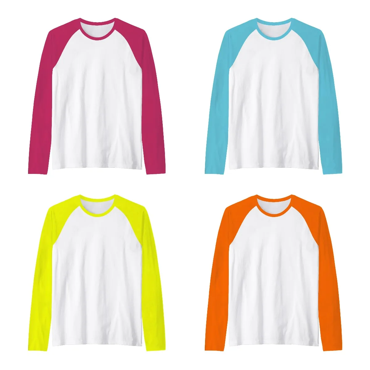 Raglan Long Sleeves Tees Pullovers Sublimation Blank Tee Tops Parent-Child T-shirts For DIY Logo Photo Print