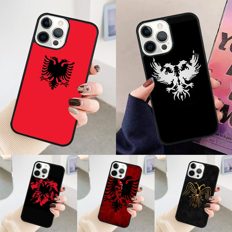 Albania Flag Eagle phone case Cover For iPhone 14 15 16 Pro Max SE 2020 coque For apple 11 12 13 Pro Max Mini 7 8 Plus