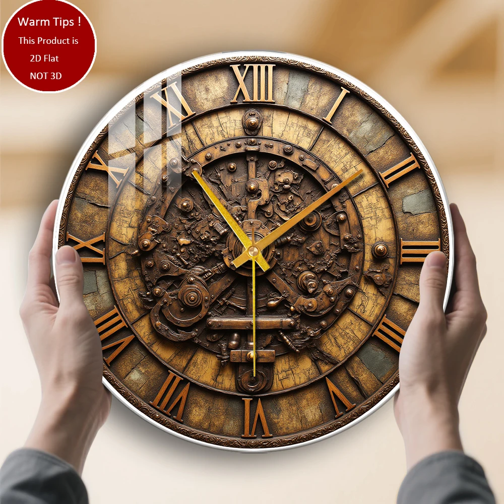 

Настенные часы из закаленного стекла, античная бронза, циферблат, подходит для настенного декора или настольного дисплея в любом месте