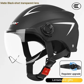 Motocicletas Bicicletas eléctricas Protección solar Cascos transpirables Lentes marrones Adecuado para la circunferencia de la cabeza de 54-61 cm