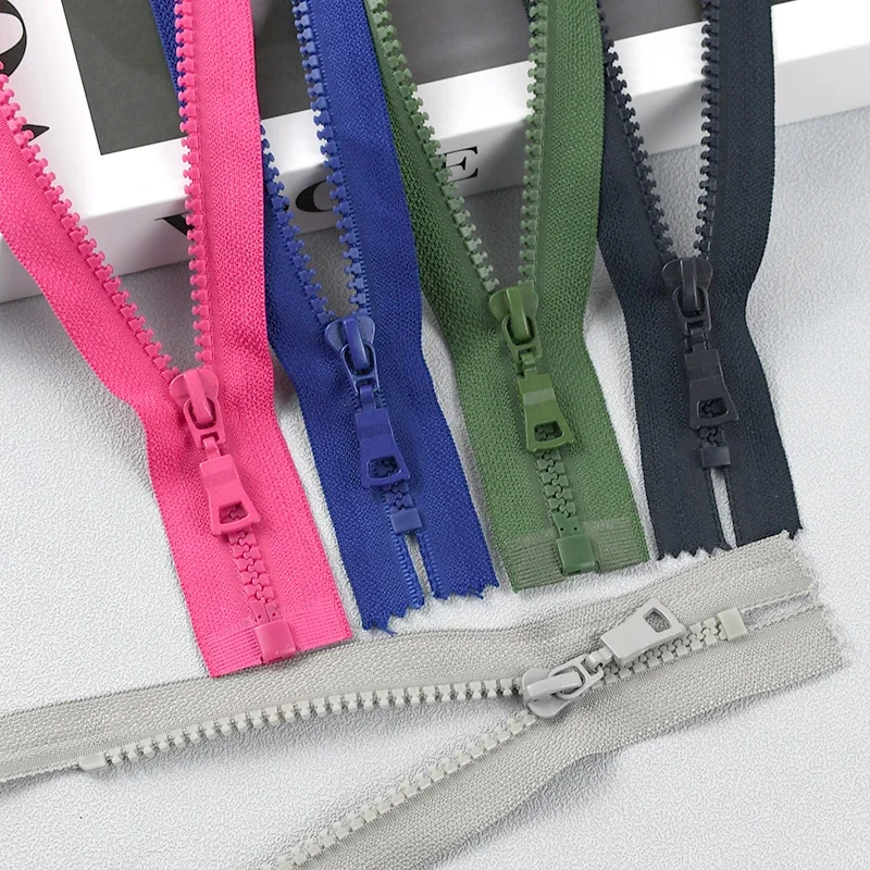 2Pcs 5# Resin Zippers for Bag Sewing 15-90cm Close-End/Open-End Separable Zipper Clothes Bags Closure Zip Repair Kit DIY Craft