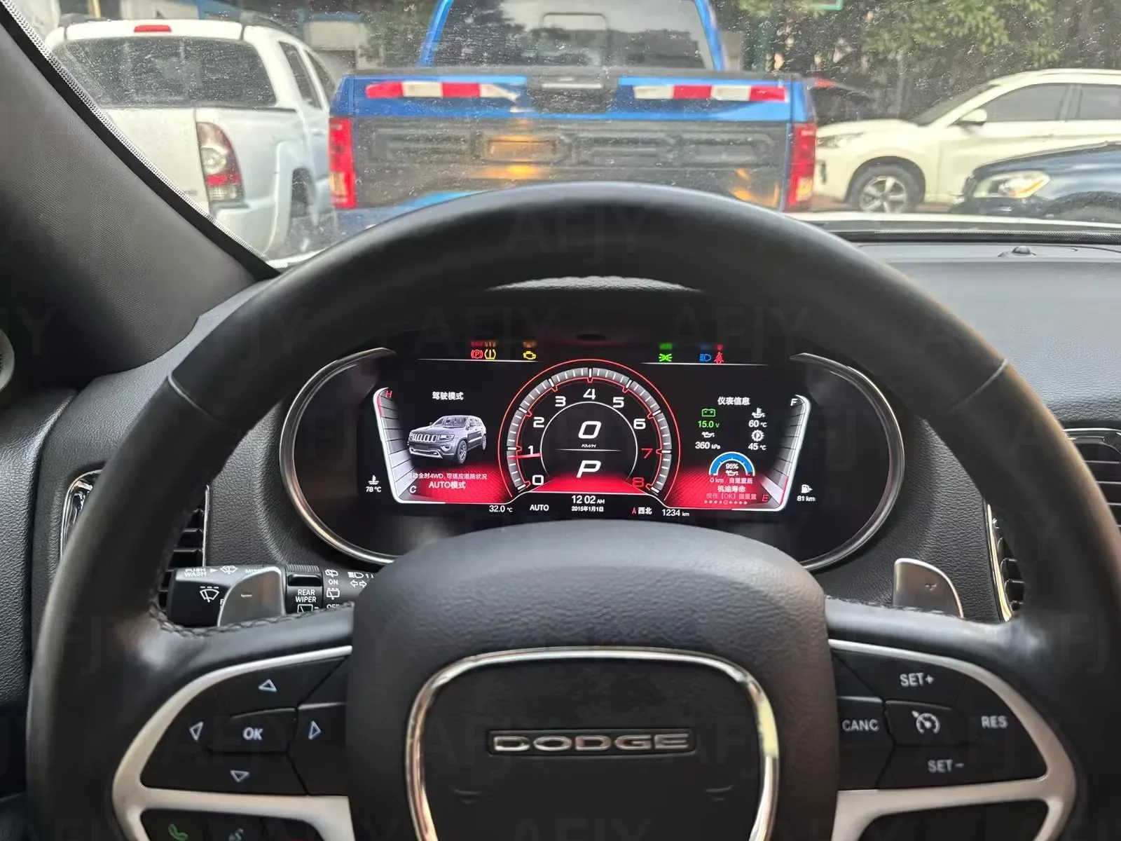 أداة العنقودية الرقمية للسيارة دودج دورانجو 2008 2009 2010 ~ 2021 لوحة القيادة Carplay عرض مقياس سرعة قمرة القيادة الافتراضية #4