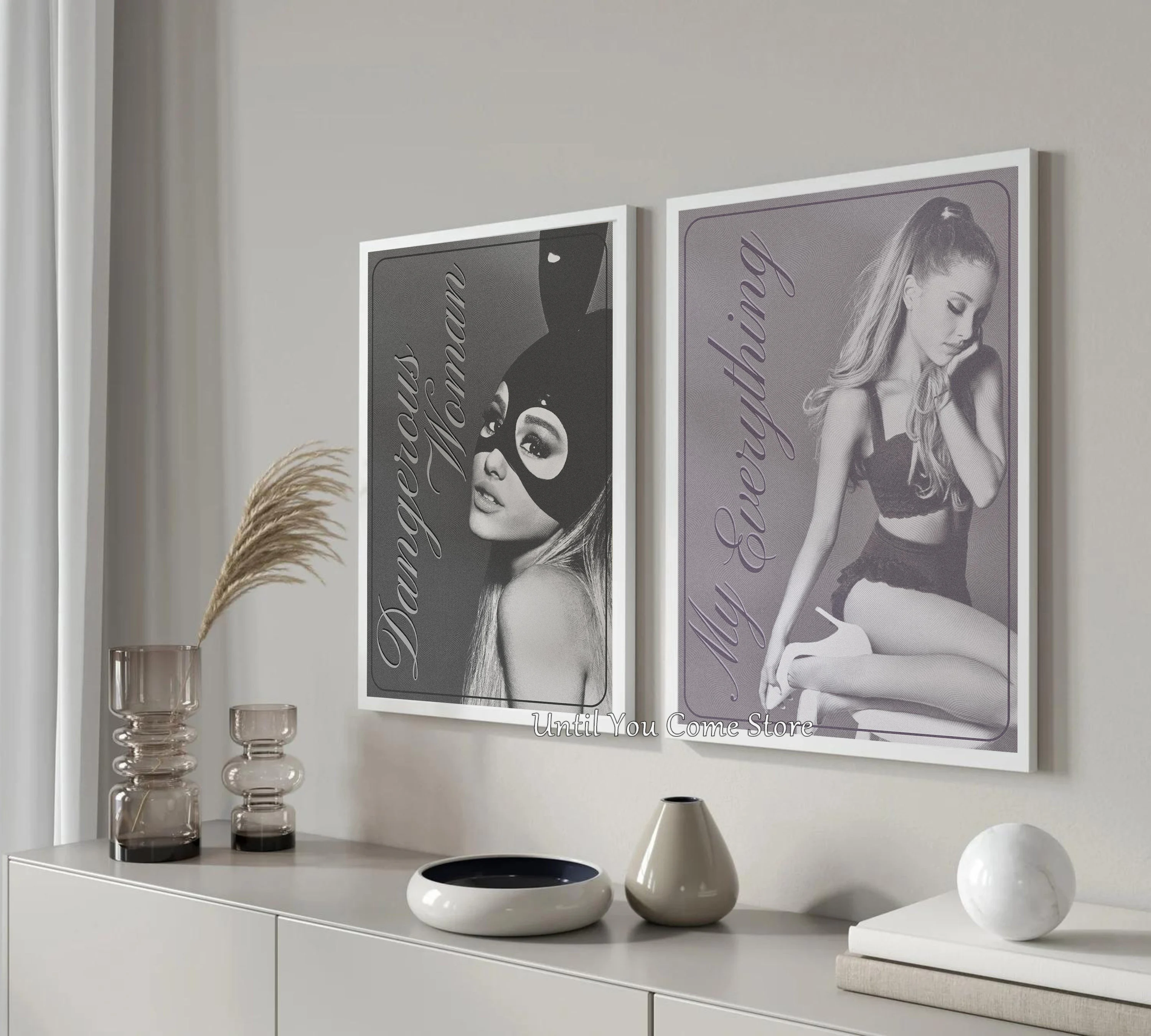 A-Ariana Grande Series Pop R&B Music Vintage Poster Print Canvas Art Pictures Home for Living Room and Bedroom Wall Modern Decor