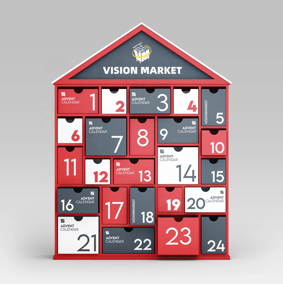 Customized queryCustom Design Advent Calendar Empty  Cardboard Paper Packaging Christmas Advent Calendar Box for Gift Beauty Cos