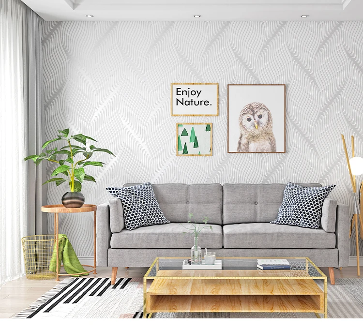 Imitation diatom mud pure wallpaper 3d living room pure white bedroom Nordic modern minimalist feather wallpaper