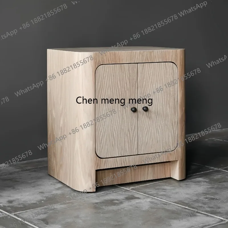 

Medieval style solid wood bedside table designer home bedside cabinet locker log style