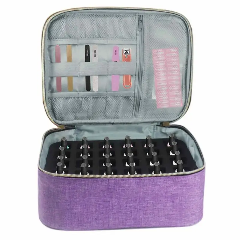 Nail Polish Carrying Case Nail Polish Case For Girls Nail Polish Carrying Case Bag-Holds 30 Bottles Double-Layer Nail Polish