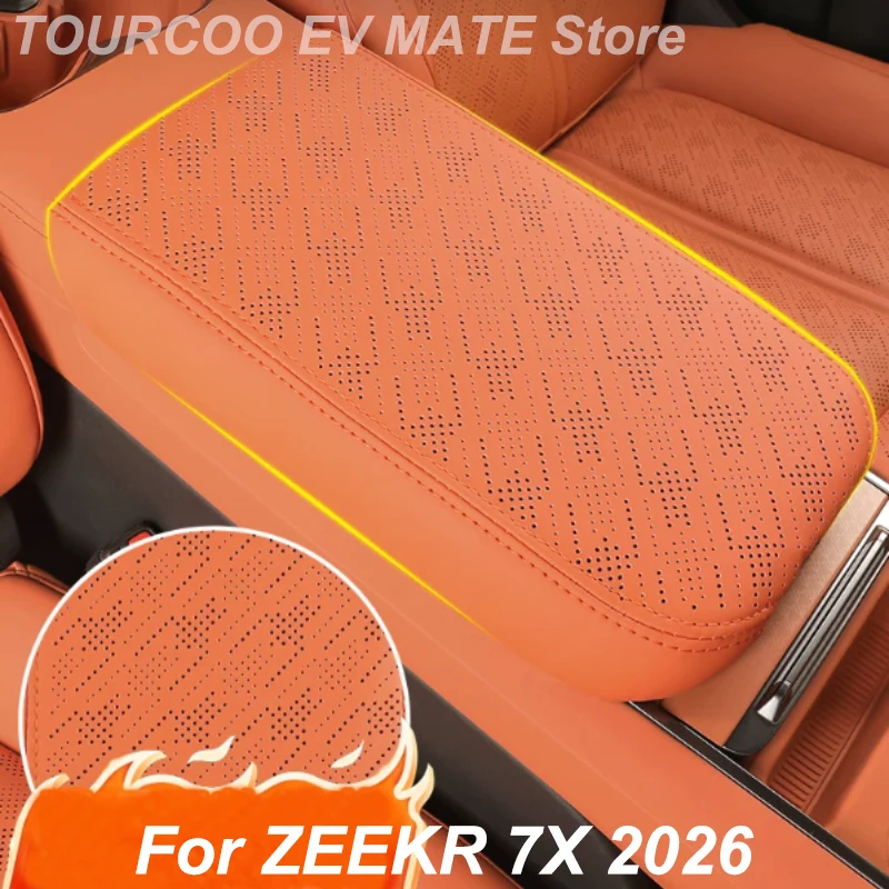 For ZEEKR 7X 2026 Center Console Leather Armrest Protective Cover Auto Styling Modified Accessories