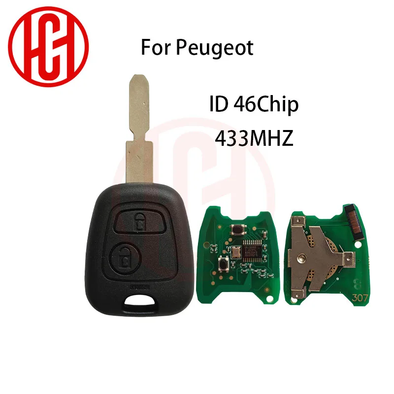 Remote Car Key PCF7961 NE78 Blade For Peugeot 406 407 408 607 2 Buttons Chip ID46 433Mhz NE78 Blade Car Key