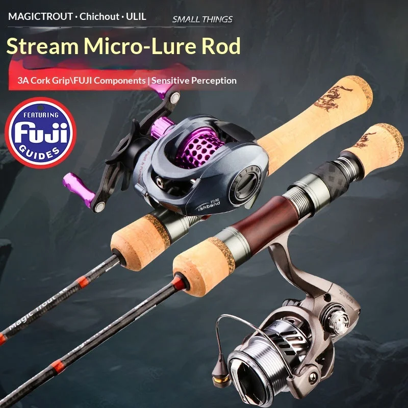 

Fishing for Bangqi trout, Makou rod trout ultra light fishing rod sub rod high carbon all FUJI A ring