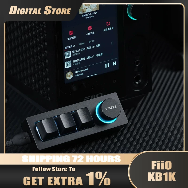 `FiiO KB1 KB1K Mechanical Keyboard, Musical Keycap Remote Controller, Desktop Decoration Music Buddy for Audiophiles`