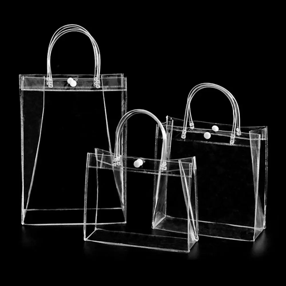 Convenient Transparent PVC Handbag Large Capacity Plastic Gift Bag Multi-purpose Gift Jelly Bag Outing