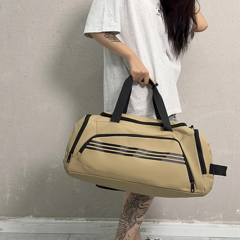 2024 Hot selling Travel Bag Large Capacity Solid Color Zipper Handbag Fashionable High Quality Vacation Travel Shoulder Bag