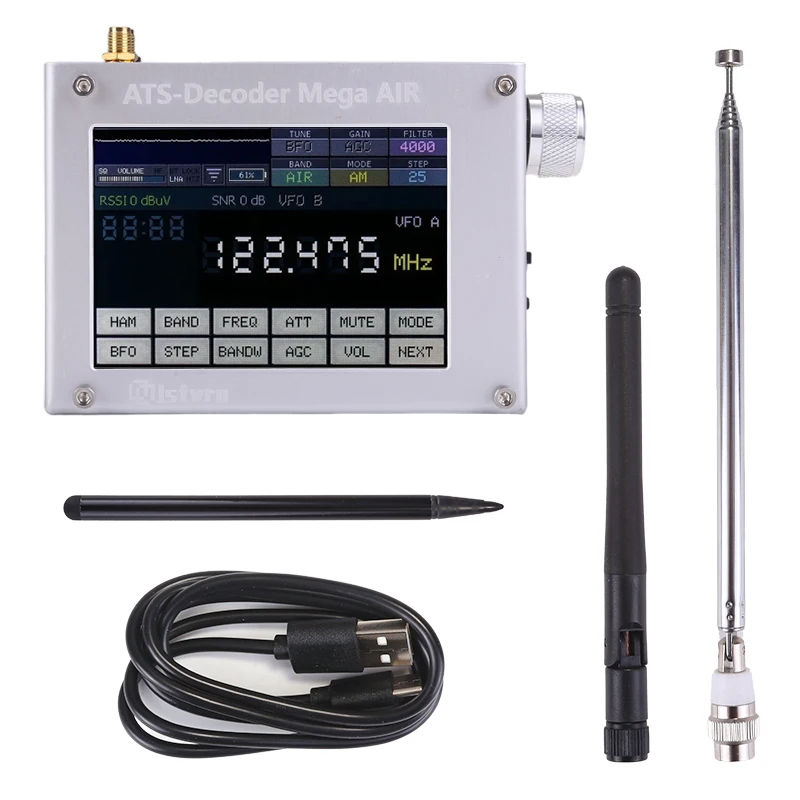 

ATS-Decoder Air V4.2x 4inch Si4735 Full Band Radio Receiver FM RDS AM Bluetooth with 4-inch Touch Screen