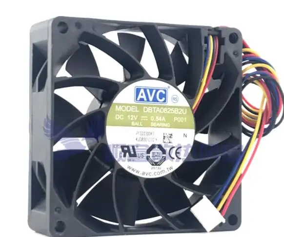 

Ltsf For AVC DBTA0825B2U P001 DC 12V 0.54A 80x80x25mm 4-Wire Server Cooling Fan 8cm
