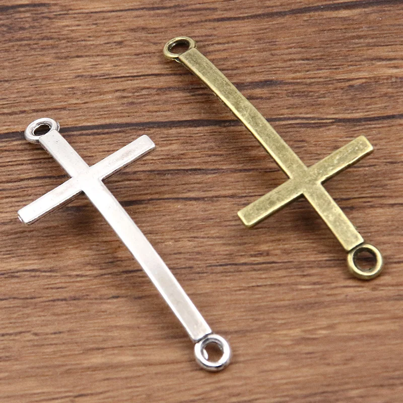 10pcs 21*50mm 2 Color Cross Connectors Charms Pendants For DIY Jewelry Handmade Making Accessorie