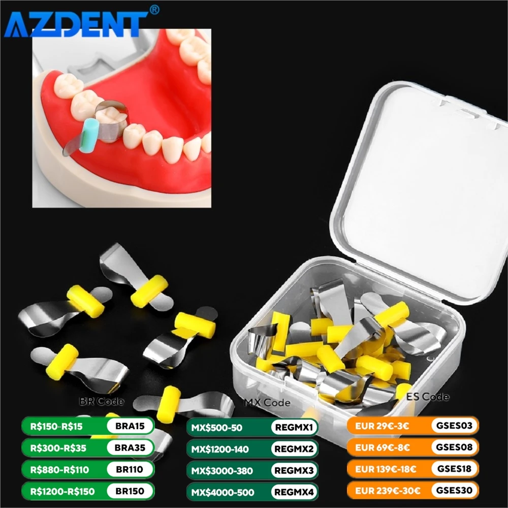 Bandas de matrices de Metal Dental sin retenedor Automatrix AZDENT con casillero que forma la hoja seccional de ortodoncia contorneada