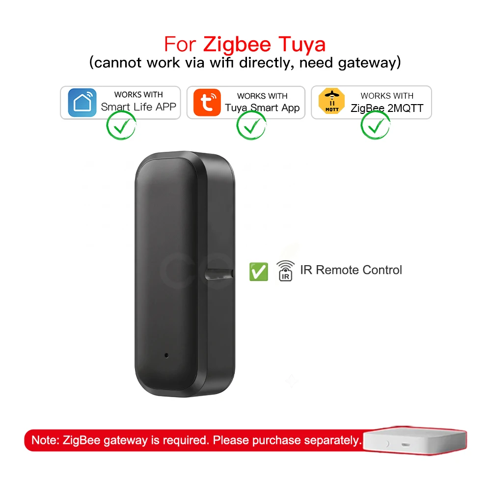 Tuya Zigbee 38KHz IR-Fernbedienung Temperatur- und Feuchtigkeitssensor Smart Wireless Universal für TV DVD Klimaanlage für Alexa Google Home