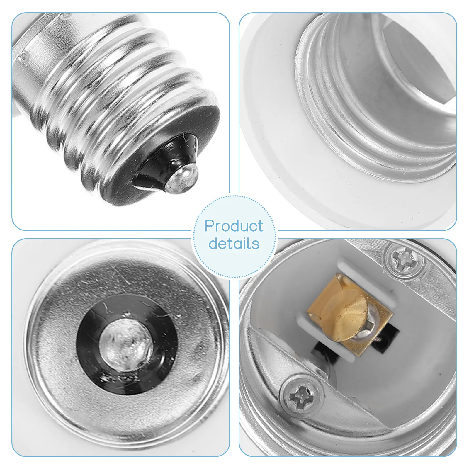 3Pcs E17 to E26 E27 Lamp Holder Conversion Adapter Socket Light Bulb Converter Pbt Flame Retardant Heat Resistant Easy Install