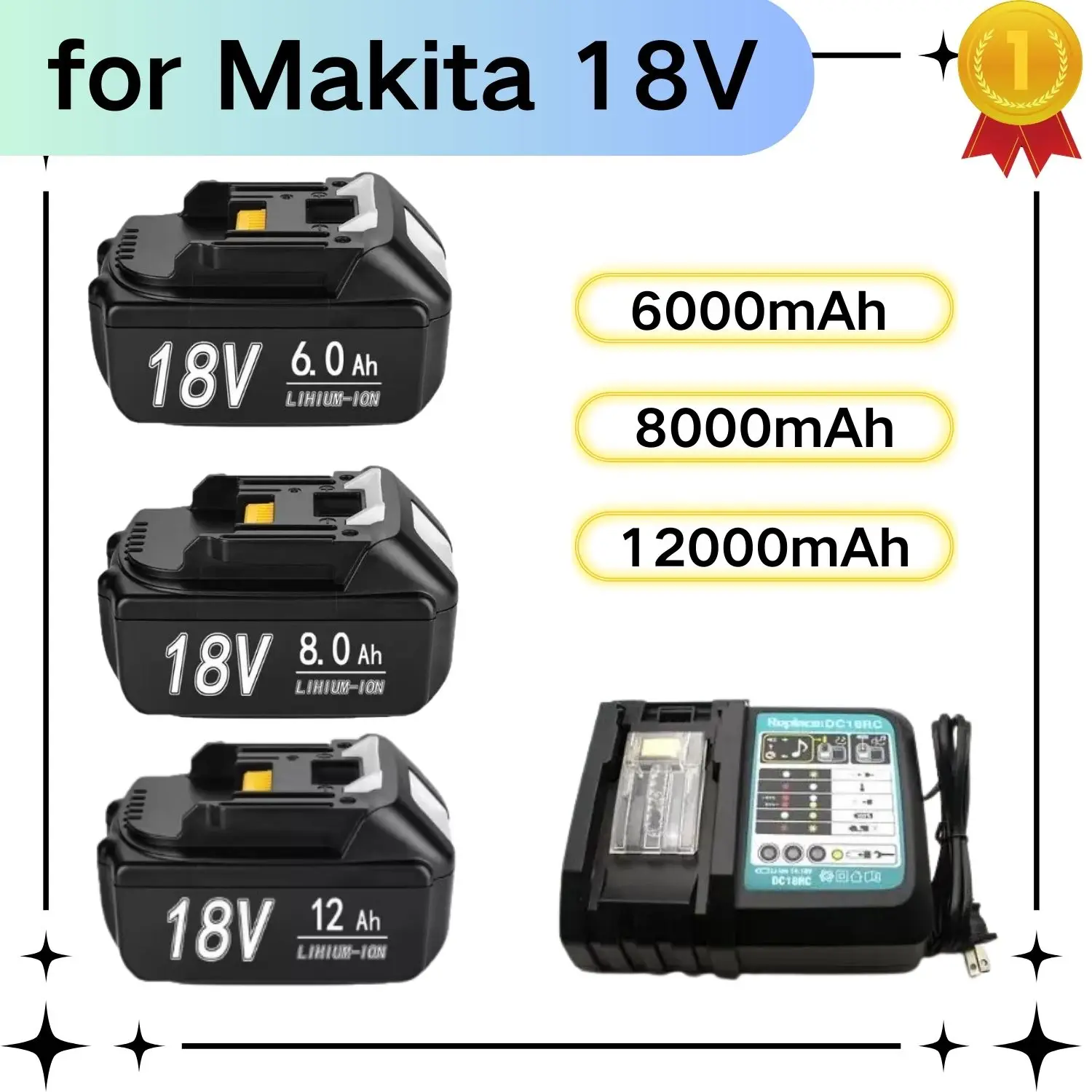 

for Makita 18V Battery 6000mAh Rechargeable Power Tools Battery 18V makita with LED Li-ion Replacement LXT BL1860B BL1860 BL1850