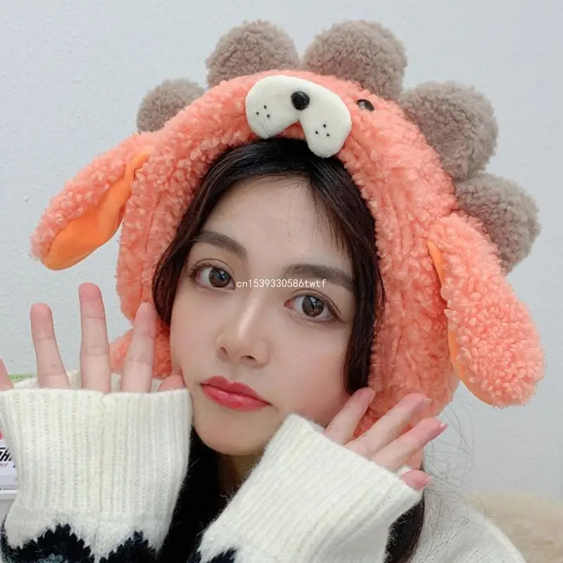 Animal Hat With Moving Ears Winter Windproof Girls Ear Warmer Plush Knitted Ear Muffs for Creative Moving Ear Dropship