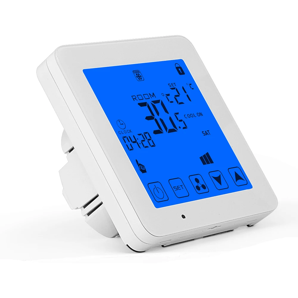 Remote Control Sistem HVAC HY08AC, AC Ruangan, WiFi, Fan Coil Thermostat