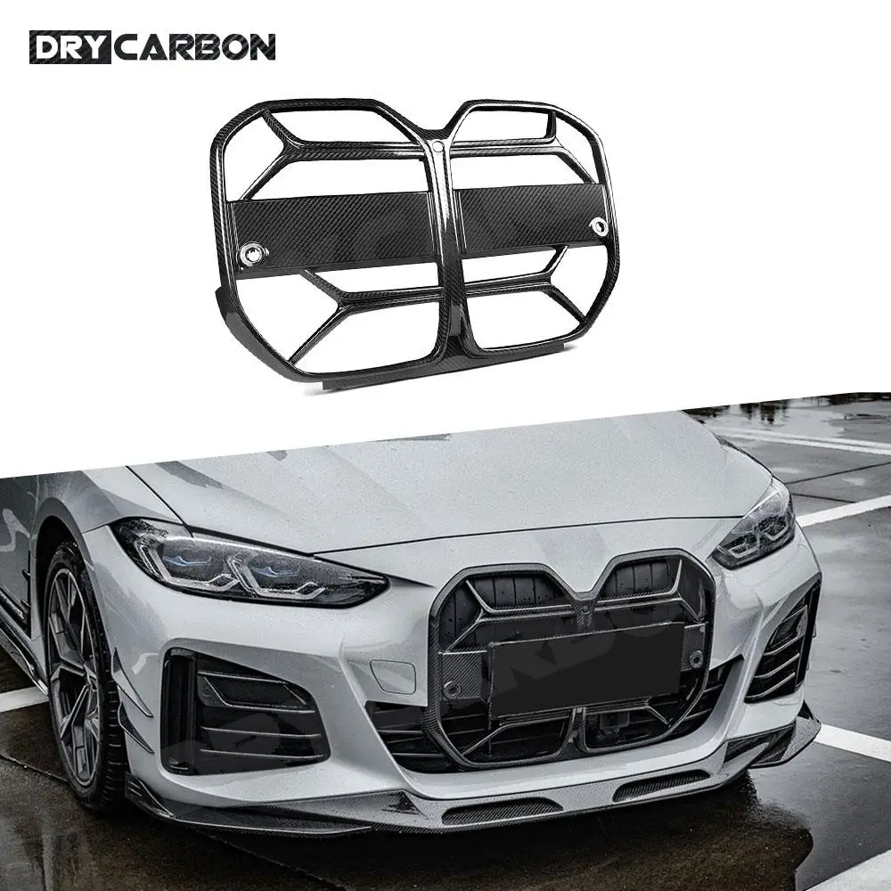 

Dry Carbon Fiber Racing Grills for BMW 4 Series G26 M Sport For i4 G26 M Sport Electric 2020+ Front Bumper Mesh Car Accessories