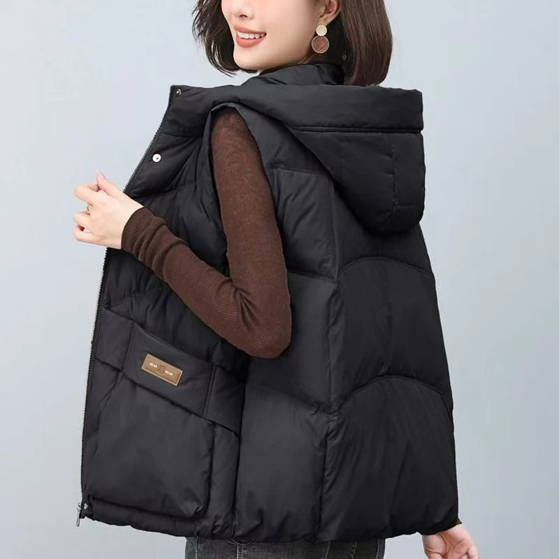 شتاء 2026 المألوف المتضخم سترة منتفخة للنساء الدافئة سميكة مقنعين ملابس خارجية غير رسمية حجم كبير سترة أمي غير رسمية #2