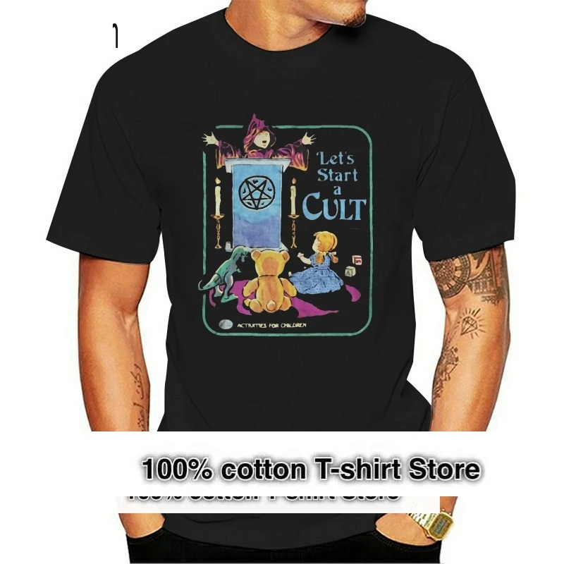 LetStart a Cult For Children Black T-Shirt S-3XL Comfortable t shirt Casual Short Sleeve Print tees cheap wholesale