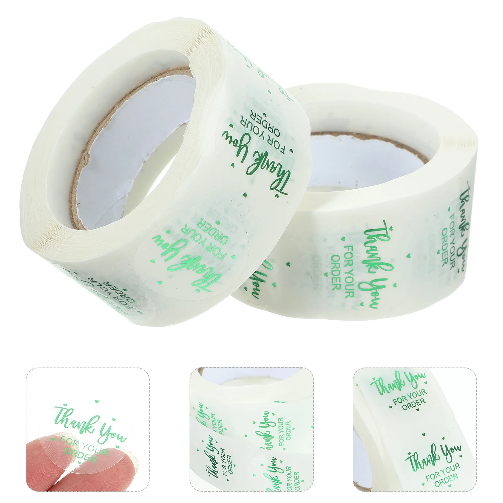 2 Rollen transparente, transparente Aufkleberpunkte, selbstklebende Etiketten für Umschläge, Einzelhandelspaket, Siegel, Geschenkanhänger-Etikettierung