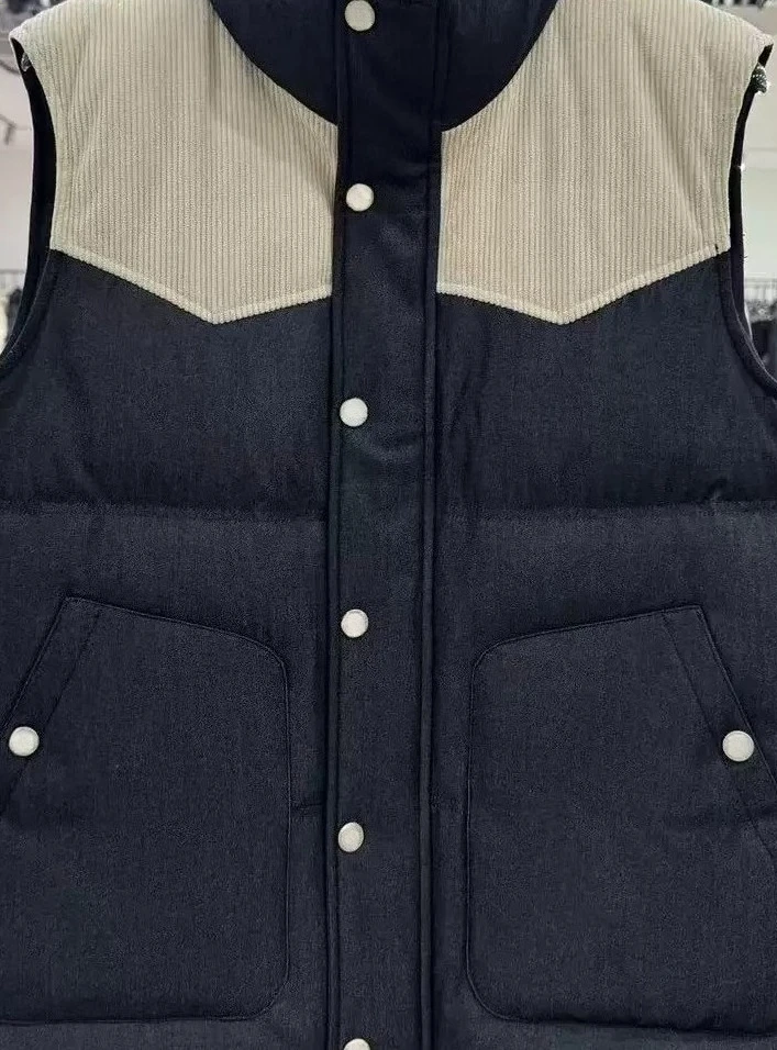 Italy BC old money style light luxury snap zipper double open stand-up collar down vest jacket tide