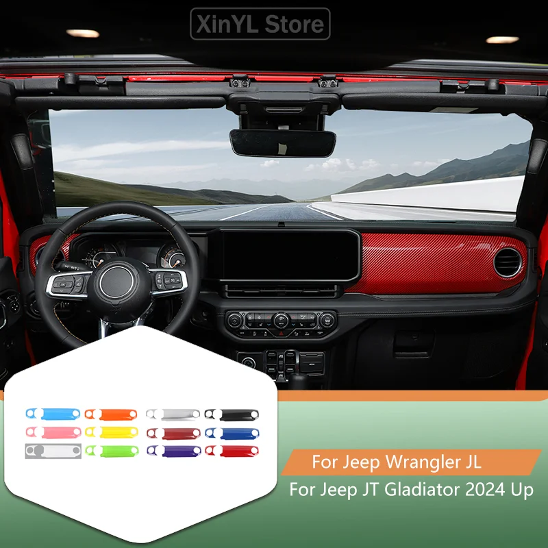 

Car ABS Centre Console Panel Cover Stickers For Jeep Wrangler JL JT Gladiator 2024 Up Car Interior Accessories