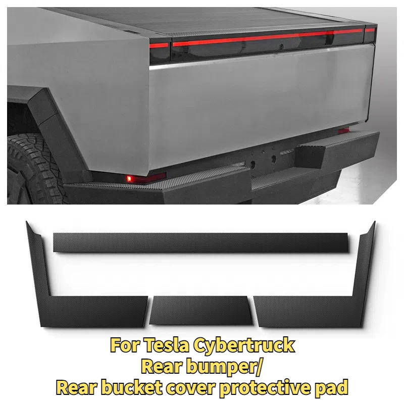 For Tesla Cybertruck 2024 Rear Bumper Tailgate Bucket Cover Protective Pad TPE Trunk Cover Anti-dirty Pad Trim Car Accessories