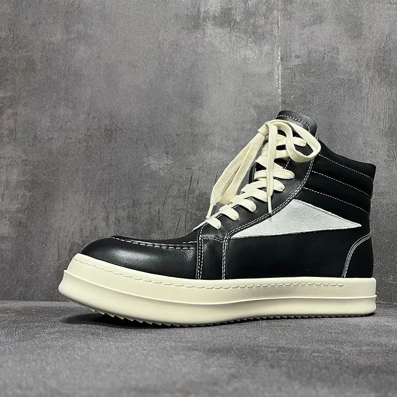 Owen Seak Men High Top Shoes Casual Platform Sneakers Leather Fur Luxury Trainers Lace Up Winter Designer Black Boots