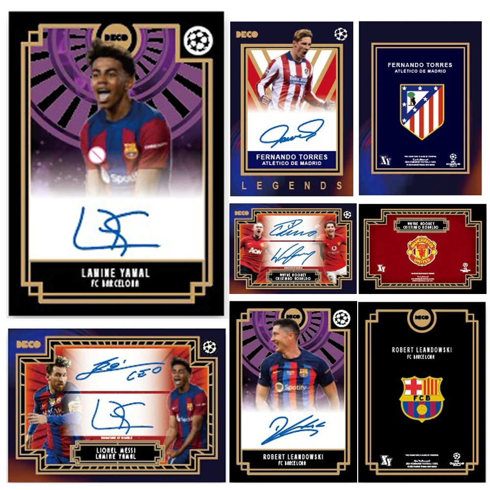 PANINI Messi Yamal Lewandowski Rooney Ronaldo Torres DIY домашняя подпись текстура футбольные коллекционные карты праздничные подарки