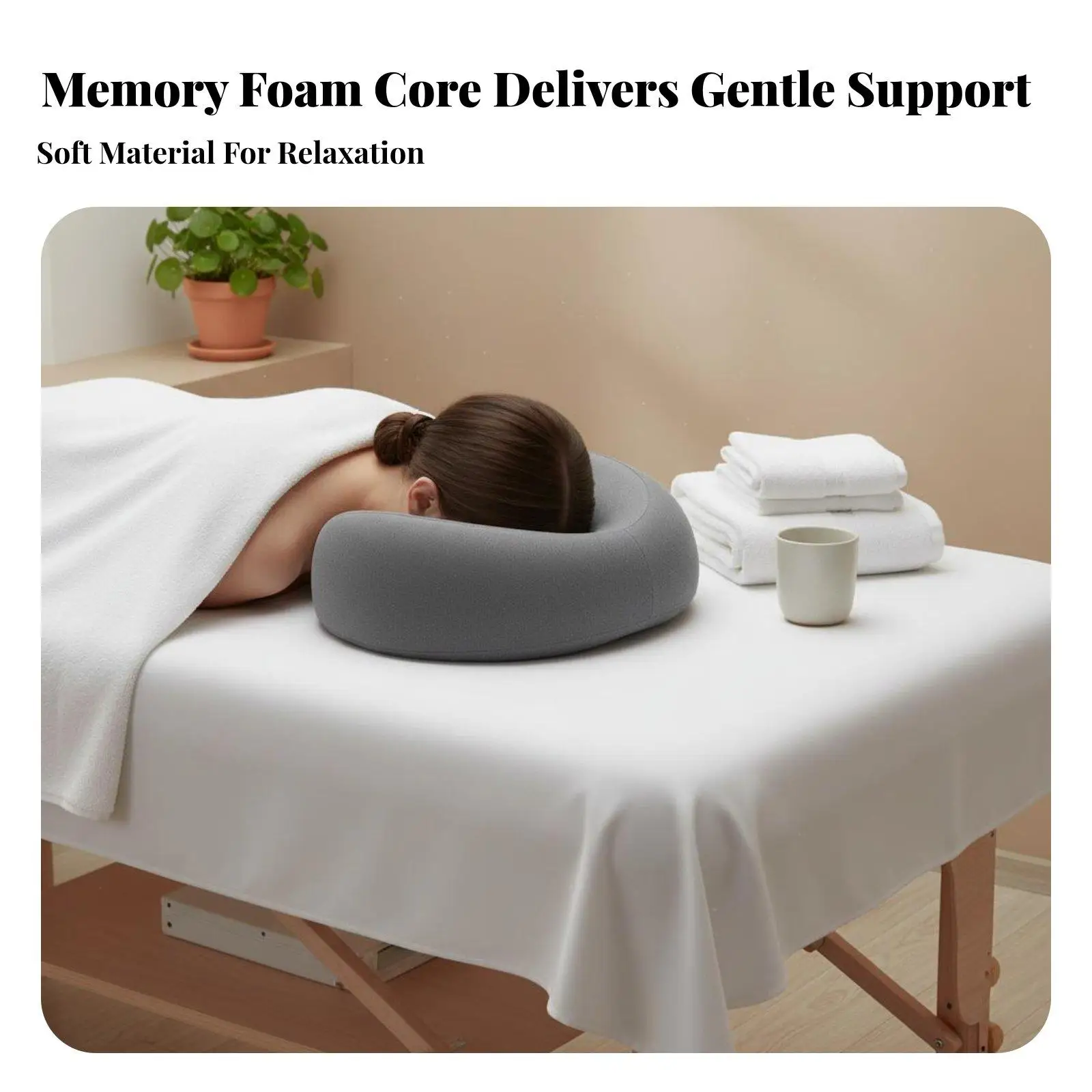 Ergonomic Neck Support Pillow for Massage Table with Arm Recess for Full Body Relaxation in Prone Position