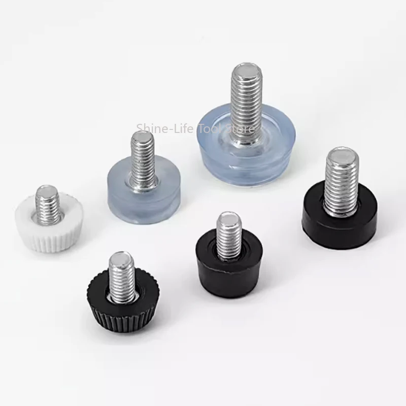 Rubber Anti Slip with Screw Shock Absorber Foot Pad M6 M8 Screw in Black Clear Transparent Iron Plastic Adjustable Foot Pad
