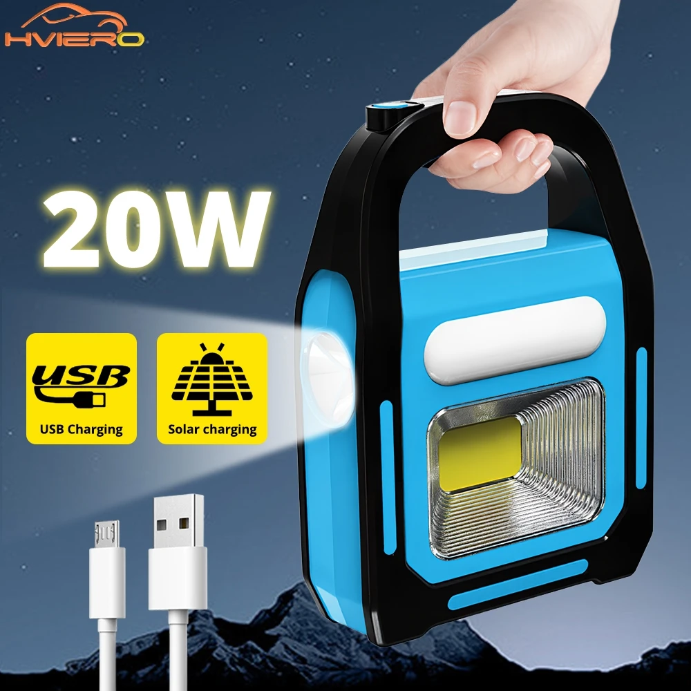 

Three in One Solar Usb Rechargeable Cob Camping Lantern Charging Led for Device Emergency Flashlight 3 Light Modes Outdoor Power