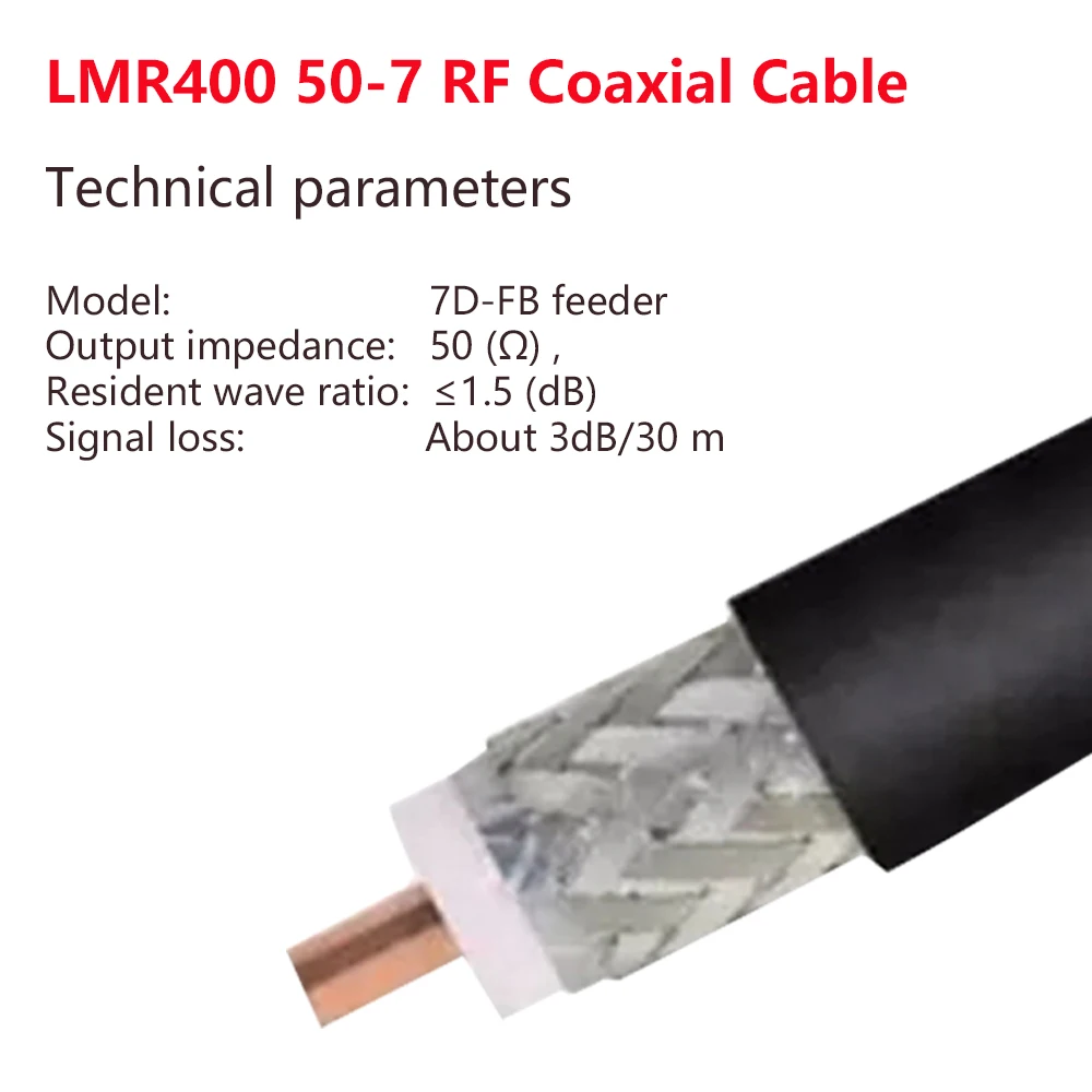 LMR400 Cable 50Ohm 50-7 PL259 UHF Male to SO239 UHF Female Pigtail Jumper Ham Radio Antenna Extension Cord RF Coaxial Connector